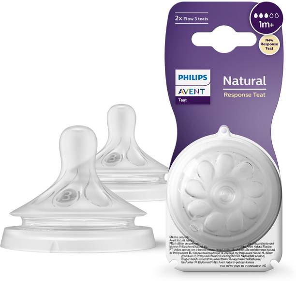 Philips Avent Natural Response Teat SCY963/02 | 1m+ age | Flow 3 | BPA free New Born Flow Nipple