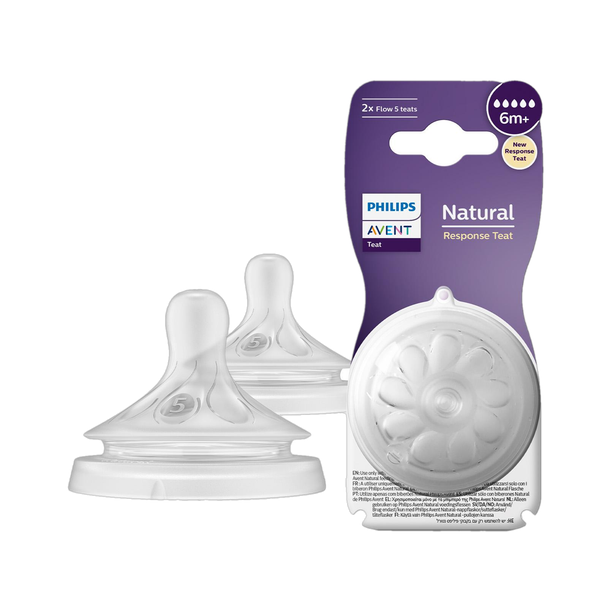 Philips Avent Natural Response Teat SCY965/02 | 6m+ age | Flow 5 | BPA free Fast Flow Nipple