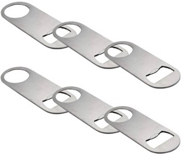 Dynore Stainless Steel Bottle/Bar/Beer/Soda Opener Small- Set of 6 Bottle Opener Set