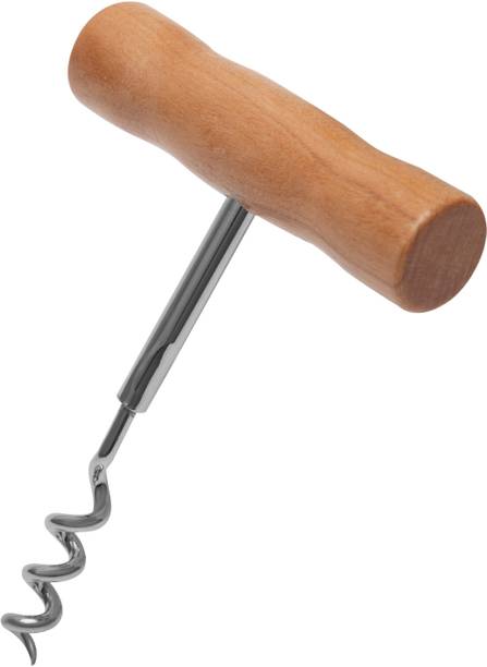 fackelmann 49701 Stainless Steel Corkscrew With Wooden Handle Removing Cork from Wine Bottle-11cm Bottle Opener
