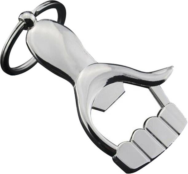Trimurti Hand Bottle Opener with keyring for men women 304 Silver Stainless Bottle Opener