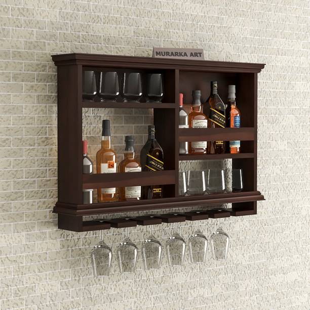 MURARAKA ART Wooden Bottle Rack Cabinet