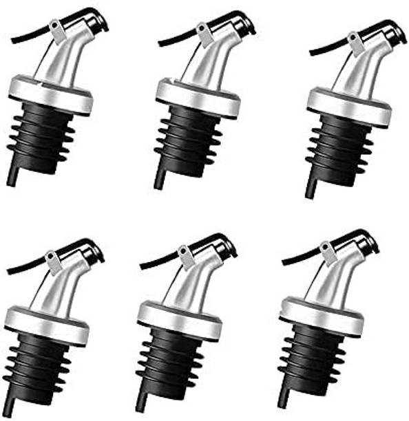 VRUSTEE 6Pcs Oil Free Flow Dispenser for Glass Bottle Salad Dressing for Home & Kitchen Silicone Bottle Stopper