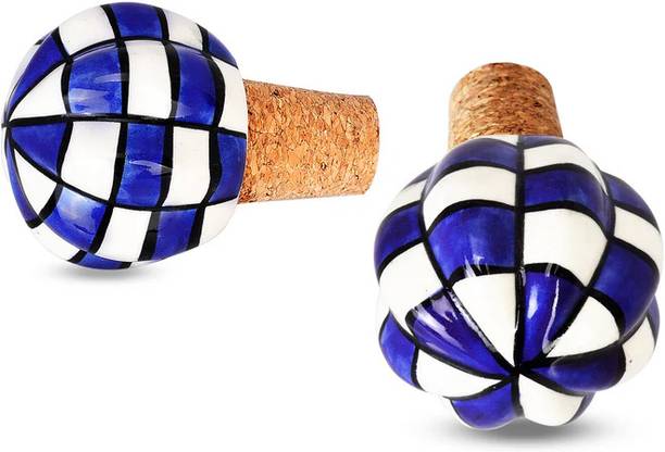 THE INDIAN AURA Checkered Design Ceramic Bottle Stopper