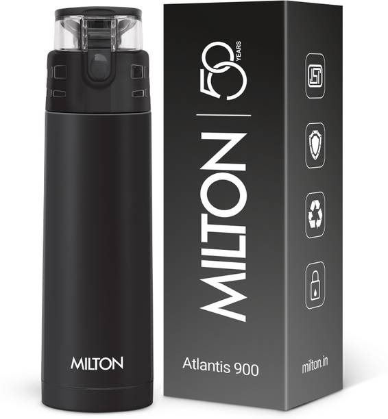 MILTON Atlantis 900 Thermosteel Water Bottle, ISI Certified, 24 Hr Hot and Cold 750 ml Steel Flask