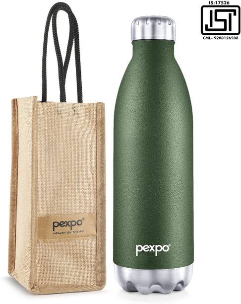 pexpo Electro 1800, Hot & Cold thermosteel Water Bottle with Jute-bag, Leakproof 1750 ml Flask