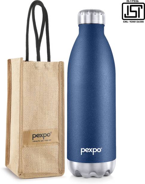 pexpo 1800ml 24 Hrs Hot and Cold Water Bottle with Jute-bag Vacuum Insulated Electro 1800 ml