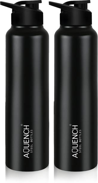 AQUENCH Pack Of 2 1L Stainless 1000 ml Steel Bottle