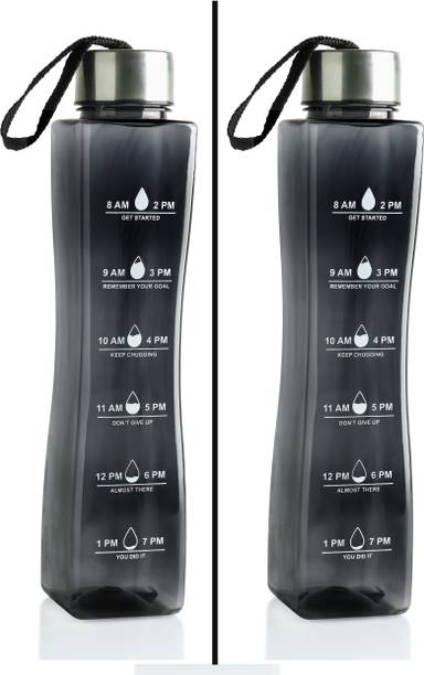 2Mech Motivational Time marker water bottles with steel cap 850 ml Bottle