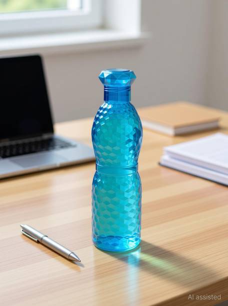 AneriDEALS Crystal Clear Water Bottle for Fridge for Home Office Gym School Boy Unbreakable 1000 ml Plastic Bottle