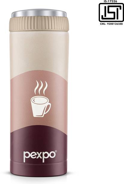 pexpo Vacuum Insulated UV Printed Water Bottle, Stainless Steel Hot & Cold, Crypto 500 ml Flask