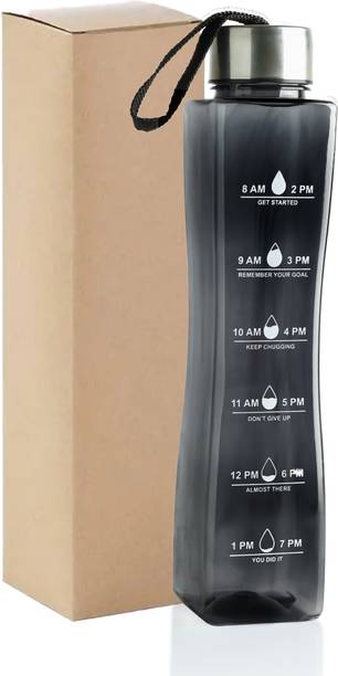 2Mech Water Bottle with Straw Time Marker Motivational Bottles 1000 ml
