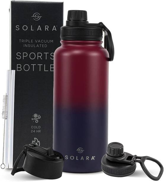 Solara Vacuum Insulated Stainless Steel Water Bottle for Hot and Cold, Dark Intentions 1000 ml