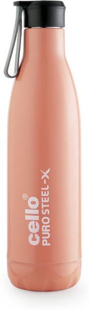 cello Puro Steel-X Neo 900 Insulated Inner Steel Outer Plastic Water Bottle, 720 ml Steel, Plastic Bottle