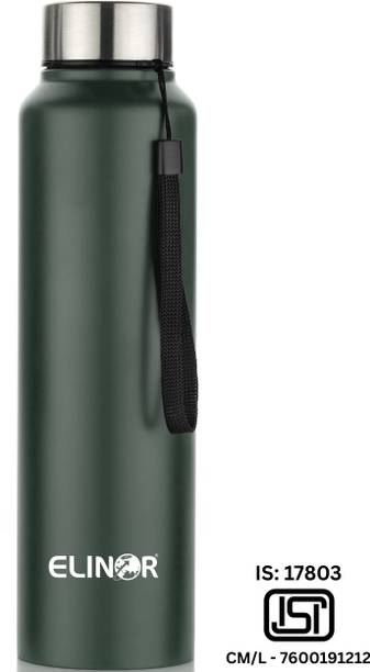 ELINOR NEW STEEL WATERBOTTLE IN GREEN COLOR WITH DORI CAP FOR ADULTS AND KIDS 1000 ml