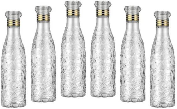 Anzal ZIGZAG Crystal Water Bottle for Fridge Unbreakable Bottle 1000 ml Bottle With Drinking Glass