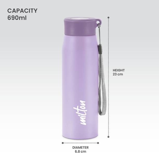 MILTON Handy 650 Stainless Steel Water Bottle, Purple 690 ml Bottle
