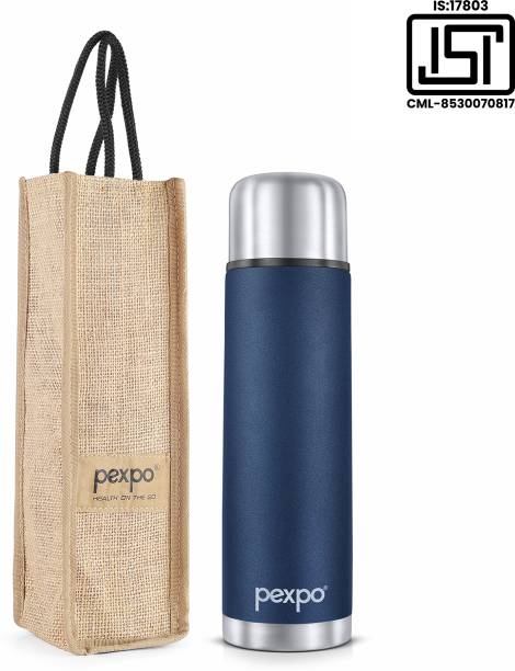 pexpo 24 Hrs Hot & Cold ISI Certified with Jute-bag Flamingo Vacuum insulated Bottle 500 ml Flask