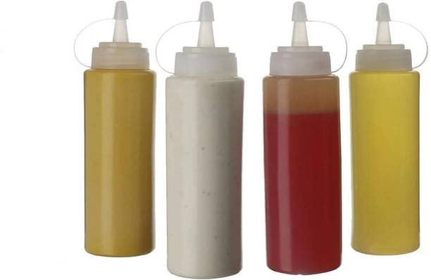 DAOME Plastic Squeeze Bottles for Ketchup BBQ Sauce Syrup Condiments 650 ml