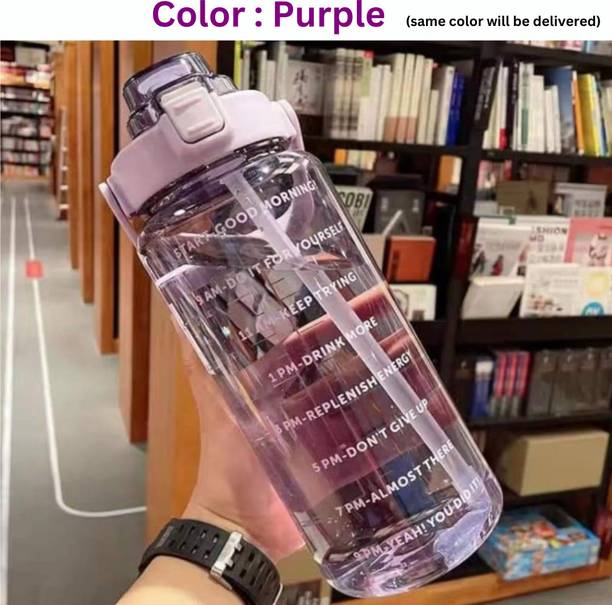 DFit 2 Liter Transparent Motivational leakproof BPA Free marker gym water bottle 2000 ml