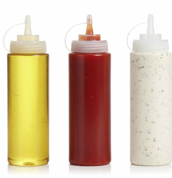 DAOME Plastic Sauce Squirt Bottle Condiment Squeeze Bottles Ketchup Dispenser 650 ml Plastic Bottle