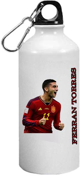 CHARMING Ferran Torres Aluminium Printed Sport Bottle for Hiking, Travelling 600 ml Sipper