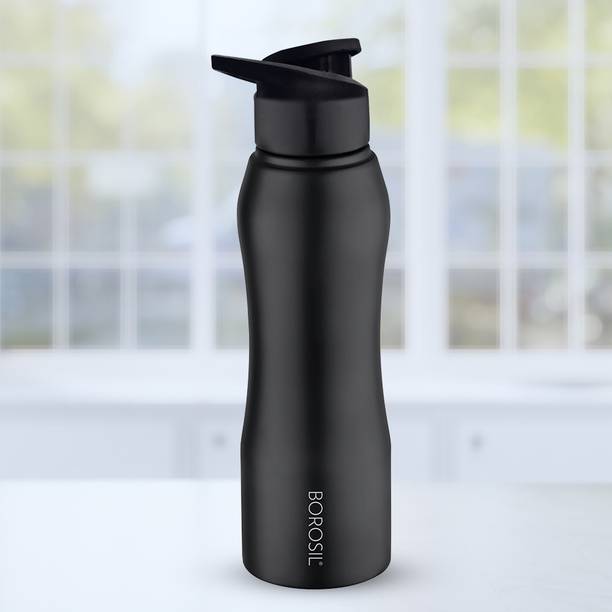 BOROSIL Grip n Sip Stainless Steel Single Wall 1000ml Water Bottle, Leakproof, BPA Free 1000 ml Bottle
