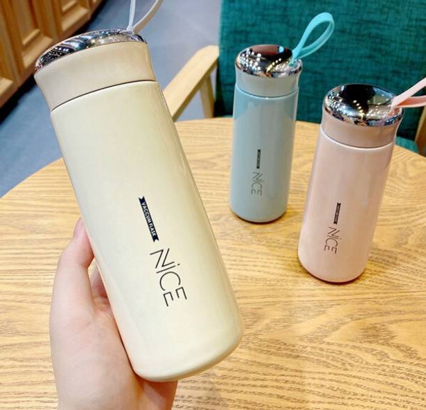 LUZAX Nice Glass Water Bottle With Vacume Flask 400 ml Plastic Bottle