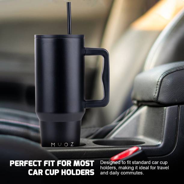 MYOZ Stainless Steel Vacuum Double Insulated Tumbler with Lid, Cap, Handle & Straw 1200 ml