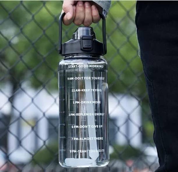 Frekich 2 Liter Transparent Motivational leakproof BPA Free marker gym water bottle 2000 ml Plastic Sipper