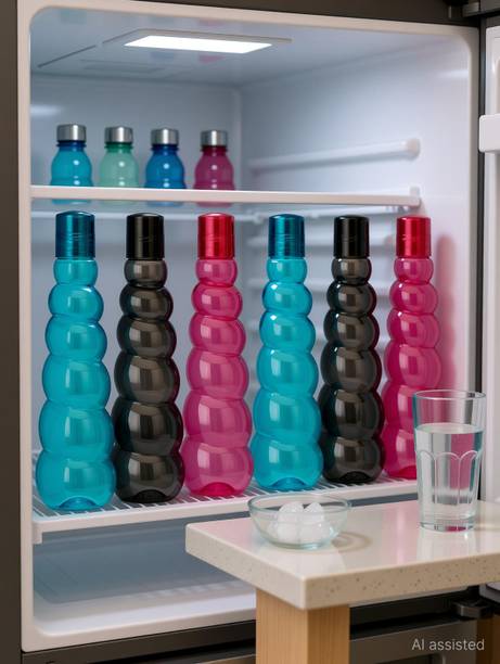 prayati Water Bottle for Fridge Home Office Gym School bottles set combo refrigerator 1000 ml Plastic Bottle