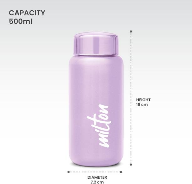 MILTON Aqua 500 Stainless Steel Water Bottle, Purple 500 ml Bottle