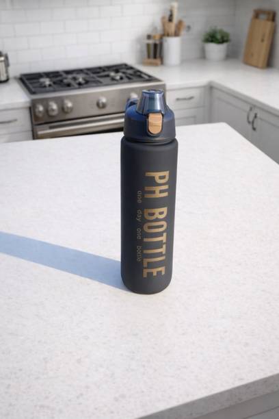 Henxhub PH Motivational Water Bottle 1 Litre with Time Marker & Straw, 850 ml Plastic Bottle