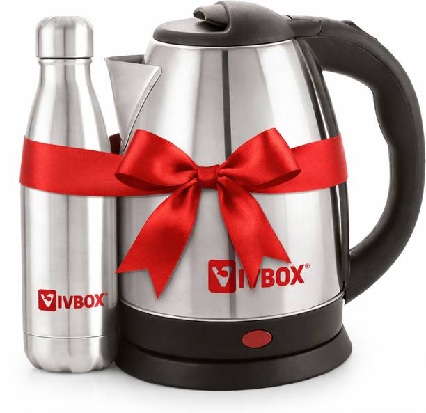 iVBOX Winto Combo-Pack Electric Kettle 1.8 Ltr and Hot & Cold Double-Wall Water Bottle 750 ml Steel Bottle
