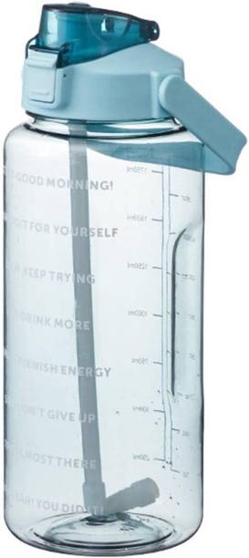 SeaRegal Anti-Fall Large Capacity Water Bottle Belt Straw Transparent Good-Looking 2000 ml Bottle