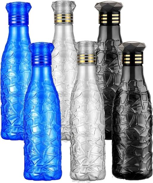 Anzal ZIG-ZAG Pattern Multicolor Drinking Water Bottles 1000 ml Bottle 1000 ml Bottle With Drinking Glass