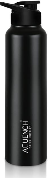 AQUENCH 1L Stainless Steel Black Coloured Water Bottles 1000 ml Bottle
