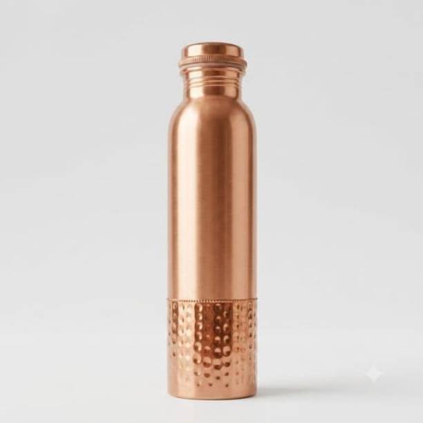 krishnaradhey Ayurvedic Half Hammered Copper Water 900 ml Copper Bottle