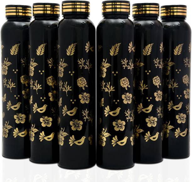 AneriDEALS Flower Printed White Water Bottle for Fridge, for Home, Office, Gym & School Boy 1000 ml Plastic Bottle