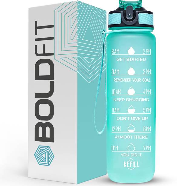 BOLDFIT जिम पानी की बोतल 1000 एमएल सिपर बोतल स्पोर्ट्स पानी की बोतल प्लास्टिक टाइम मार्क 1000 ml बॉटल