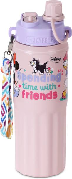 JAYPEE RIBBLE MICKEY FRIENDS Insulated Water bottle for Kids and Gifting Use with Strap 600 ml Stainless Steel, Plastic Bottle