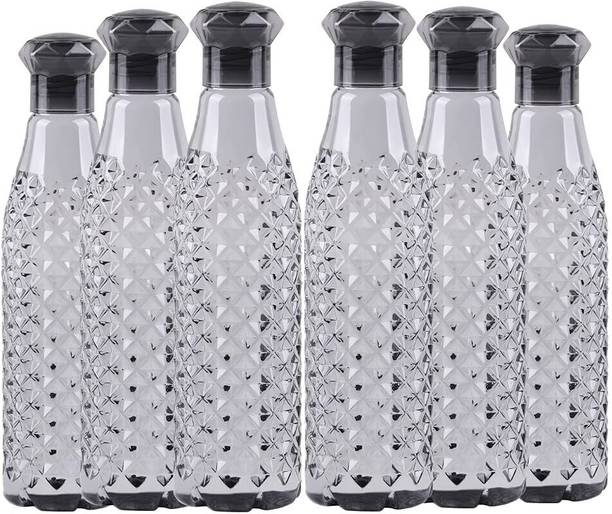 DIPZONVILLA Plastic Fridge Water Bottle Set Crystal Diamond Texture Design 1000 ml Bottle