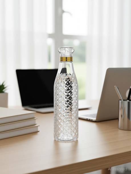 AneriDEALS Crystal Clear Water Bottle for Fridge for Home Office Gym School Boy Unbreakable 1000 ml Plastic Bottle