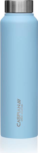 CASPIAN /// Stainless Steel Water Bottle for Fridge Home Office School Gym Yoga Travel Bag, 1000 ml Steel Bottle