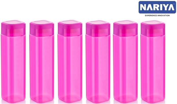 nariya DESIGNER PLASTIC SQUARE BOTTLE IN PINK COLOR FOR EVERYDAY USE IN HOME & OFFICE 1000 ml Bottle