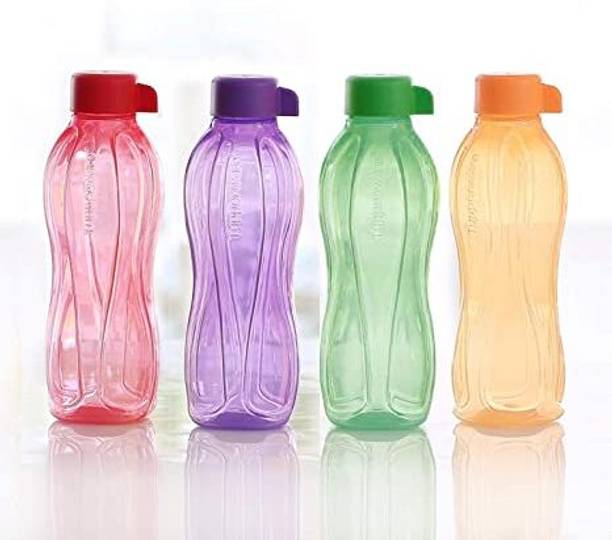 TUPPERWARE Aquasafe Plastic Bottle, 500ML, Set of 4, Green, Red, Orange Purple 500 ml Plastic Bottle