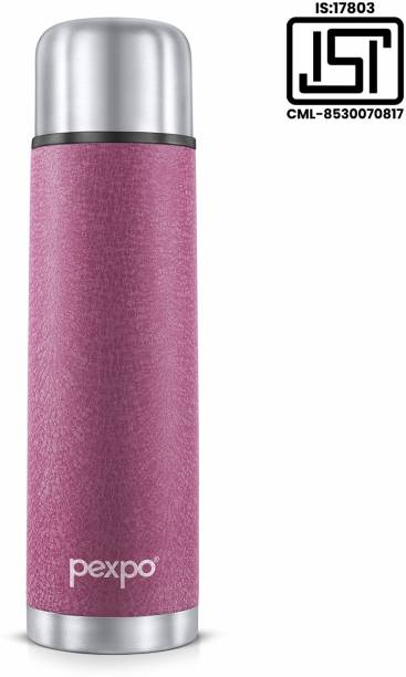 pexpo Thermosteel Water Bottle, 24 Hrs Hot and Cold Vacuum Insulated Flamingo 350 ml Flask