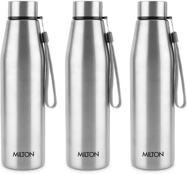 MILTON Drift 1000 Stainless Steel Water Bottle Set, Single Walled, For School, Office, 950 ml Stainless Steel Flask