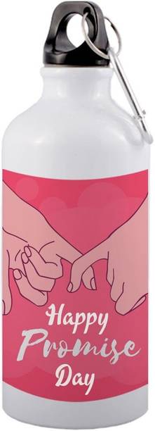 GIFT LAND Happy promise day design with pinky promise on pink 750 ml Aluminium Bottle