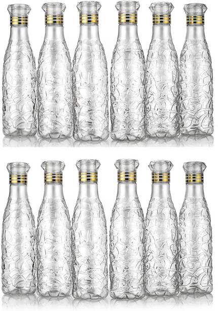 Anzal Transparent Crystal Water Bottle for Fridge Unbreakable Bottle 1000 ml Bottle With Drinking Glass